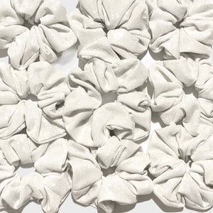 ❄️ 3 PACK ICE WHITE BLING LUXURY SCRUNCHIES